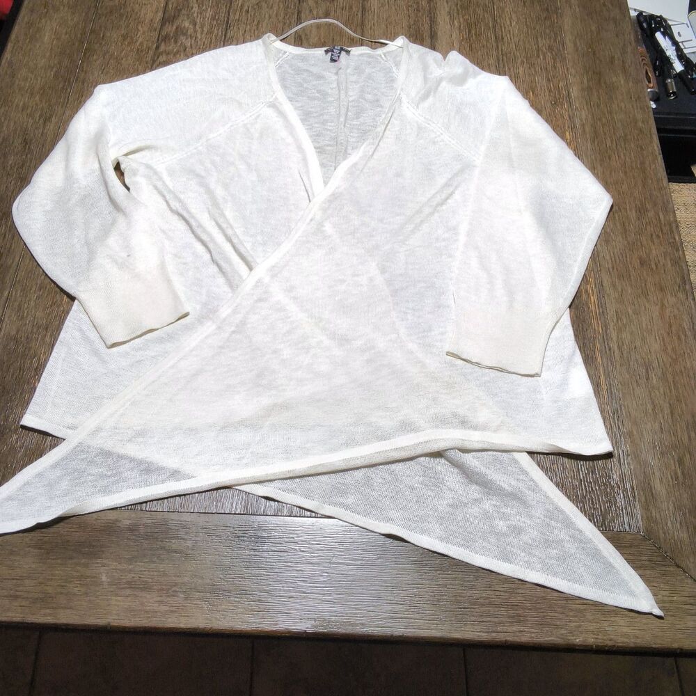Jones New York Womens Ivory Wrap V-Neck Lightweight Knit Sweater Plus 3X - Picture 3 of 6
